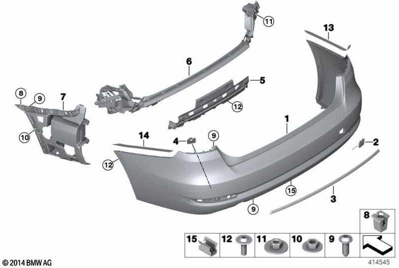 BMW本物のクラッディングバンピングキャプティブインフルエント/ベース（51127477798）| 51127477798