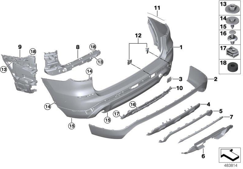 BMW本物の計画ブッシュ-tray pdc（51127488230）| 51127488230