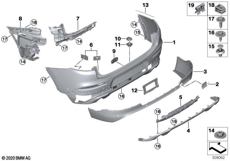 BMW本物のクラッディングラッシュキャッチャーボトム（51127488273）| 51127488273