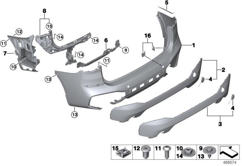BMW本物のクラッディングバンプキャッチャーボトムM / 1-Brothy（51128059883）| 51128059883