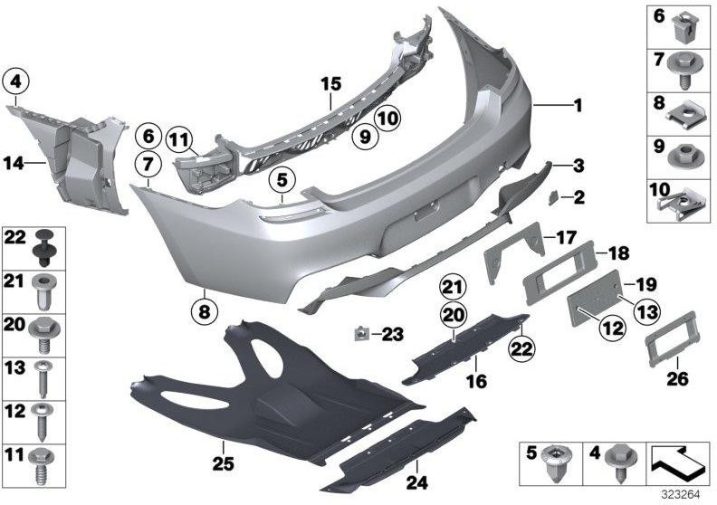 BMW純正ブレンドブッシュキャッチャーM-ダークシャドウ（51128062756）| 51128062756