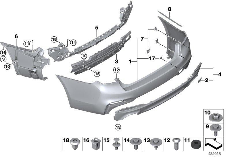 BMW右側の本物のガイド-M-（51128066752）| 51128066752
