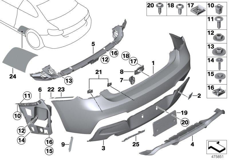 BMW純正フラップが背中をけん引しました（51128068537）| 51128068537