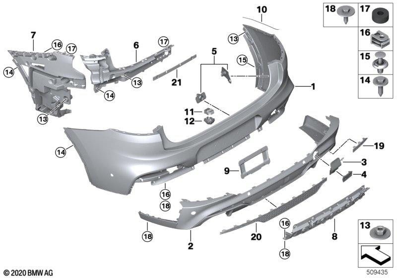 BMW本物のフラップバックフローズングレーを牽引する（51128072040）| 51128072040