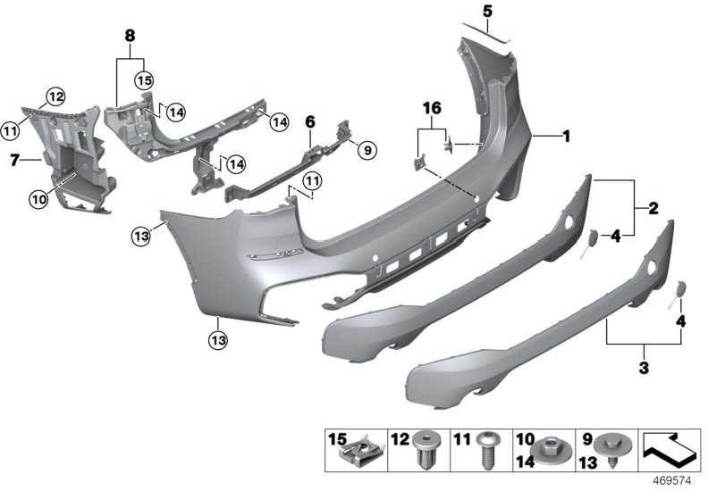 BMW純正クラッディングバンプソックスボトムM PDC 1-Bordig X1（51128072777）| 51128072777