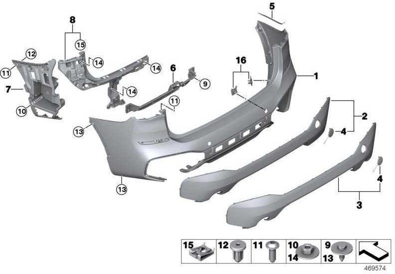 BMW純正クラッディングバンプキャッチャーボトムM PDC 2-BROTHY X1（51128072778）| 51128072778