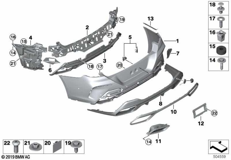 BMW純正クラッディングバンプキャッチャーの下部（51128075300）| 51128075300