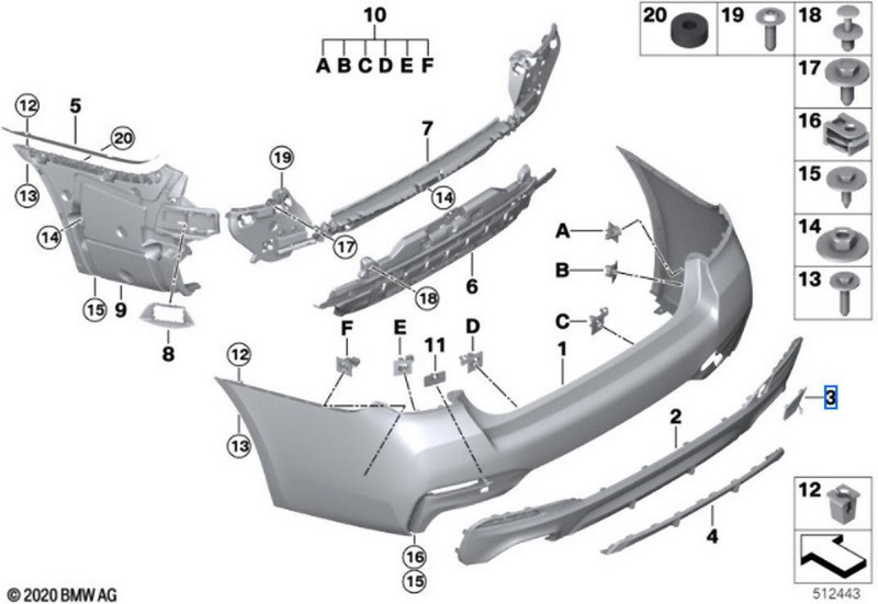 BMW本物のカバーラッカー吸引酢ラッカー（MPA）（51128082514）| 51128082514