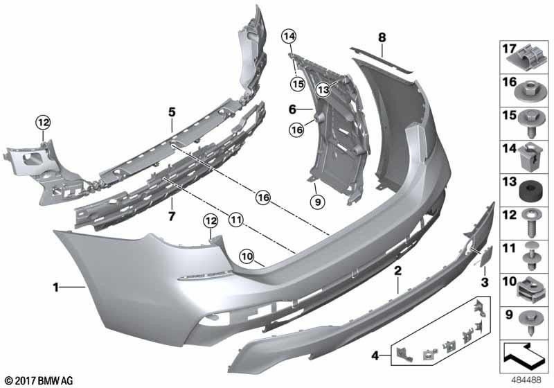BMW本物のクラッディングブッシュ-Grapiners Primed -M-（51128094106）| 51128094106