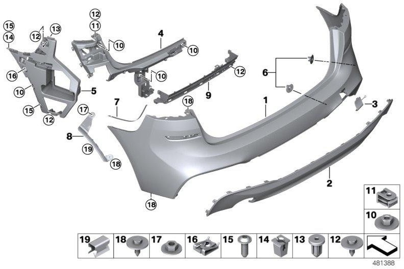 BMW純正絞りバンパー-M-（51128745757）| 51128745757