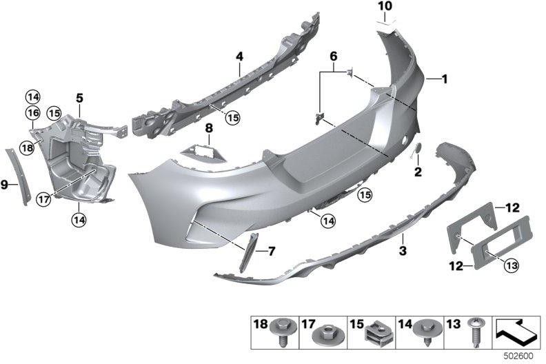 BMW本物のクラッディングブッシュ - プライミングPDC/PMA（51128746256）| 51128746256