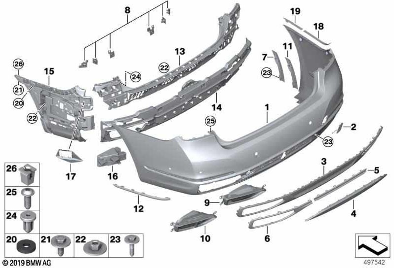 BMW本物の開口部が背中にぶつかった（51129478559）| 51129478559
