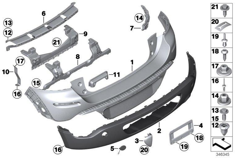 右のクロム上のBMW本物のフレーム（51129809962）| 51129809962