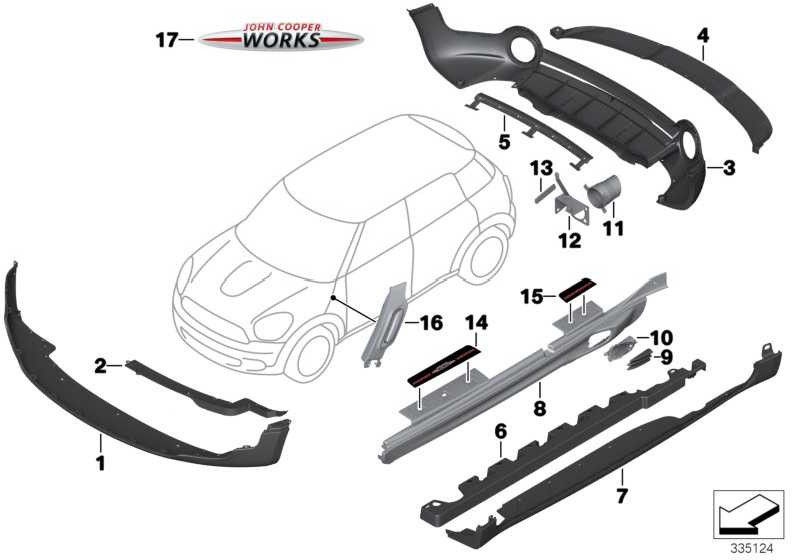 BMW本物のキャリアディフューザー左mini（51129810641）| 51129810641