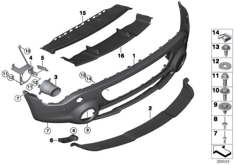 BMW本物の使用ディフューザー上のミニ（51129811395）| 51129811395