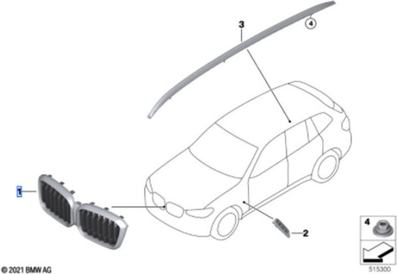 BMW本物のZiergitterフロント（MSP）（51135A1AC55）| 51135A1AC55