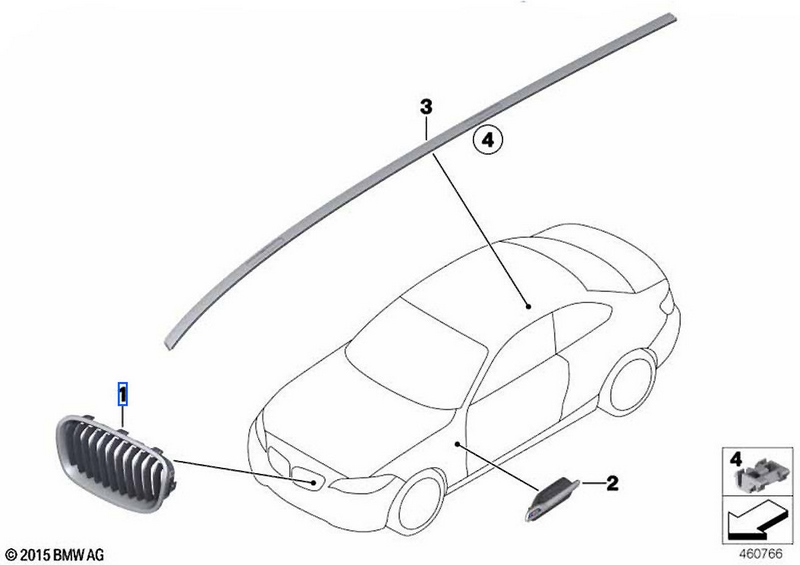 BMW純正Ziergitterフロントラッカー（CS）（51135A386B3）| 51135A386B3