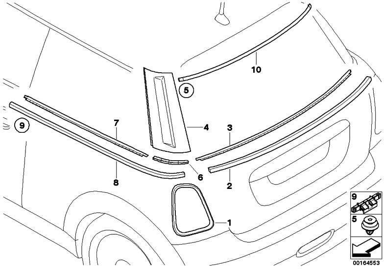 BMW左mini（51137146101）にある本物の絞りCピラー| 51137146101