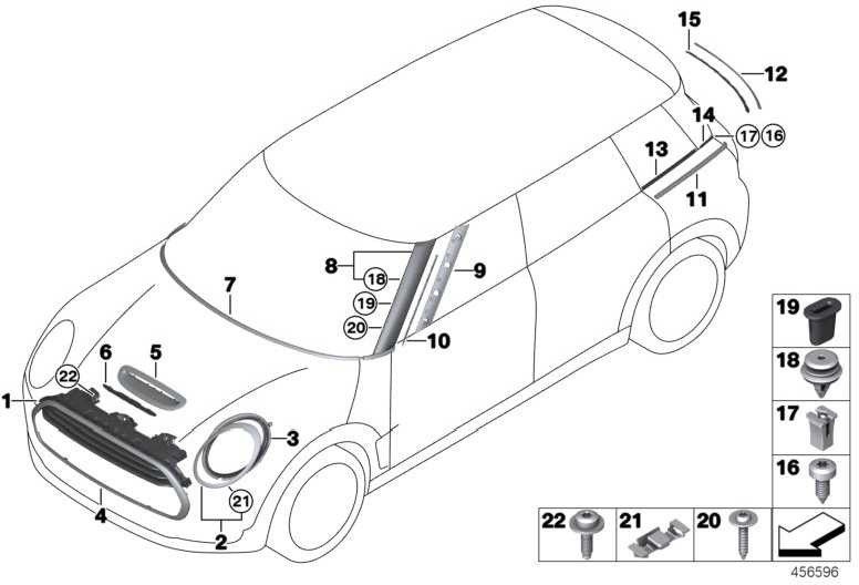 BMW純正Zierringヘッドライト右（51137351372）| 51137351372