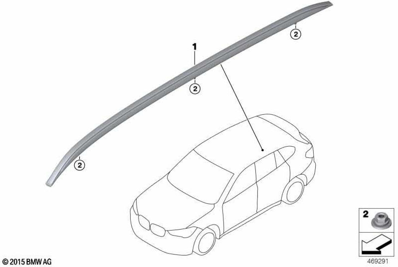 BMW純正ダックレリングアルミニウムブラック右（51137356436）| 51137356436