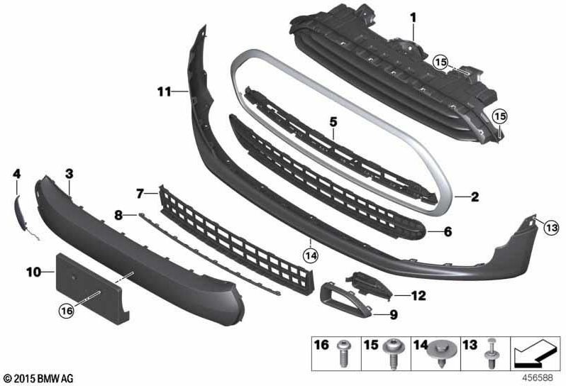 BMW本物のZiergitterフロントフラップCS（51137381981）| 51137381981
