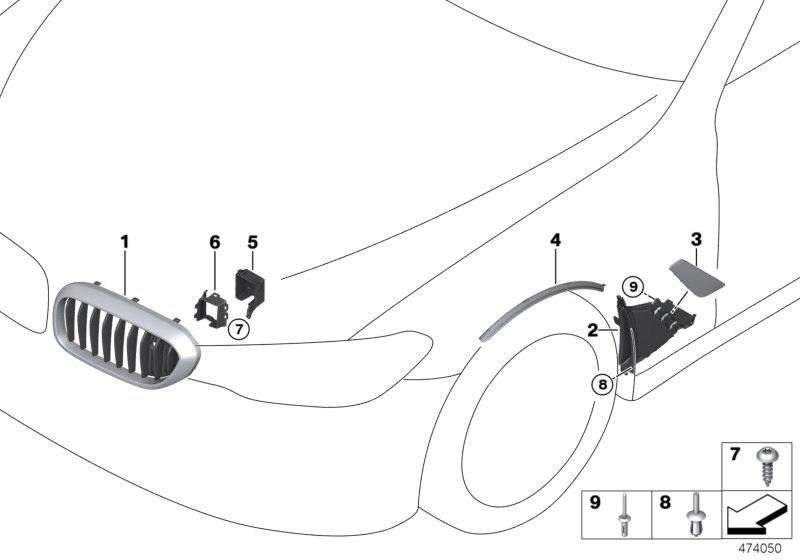 BMW本物のZiergitter Front Right Sport / M（51137390864）| 51137390864