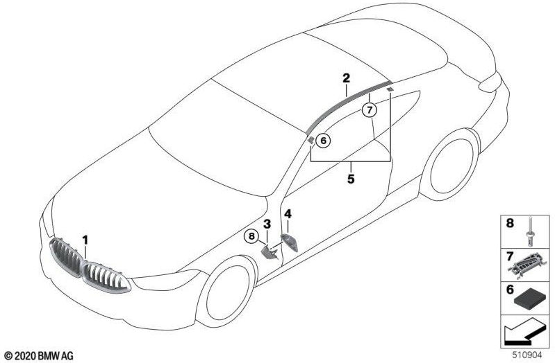 BMW本物の空気ガイド側の右側（51137419012）| 51137419012