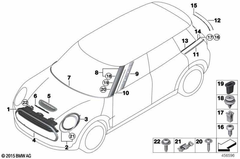 BMW本物のZiergitterフロントフラップ（51137498332）| 51137498332
