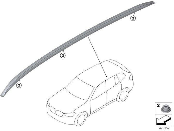 右のグロスブラック上のBMW本物のダクトレリング（51138070692）| 51138070692