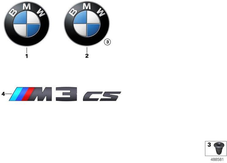BMW本物のレタリングM3 CS（51138076874）| 51138076874