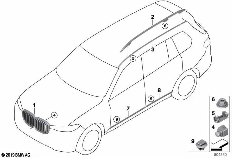 BMW本物のバンプドアドアバック左MSP（51138091889）| 51138091889