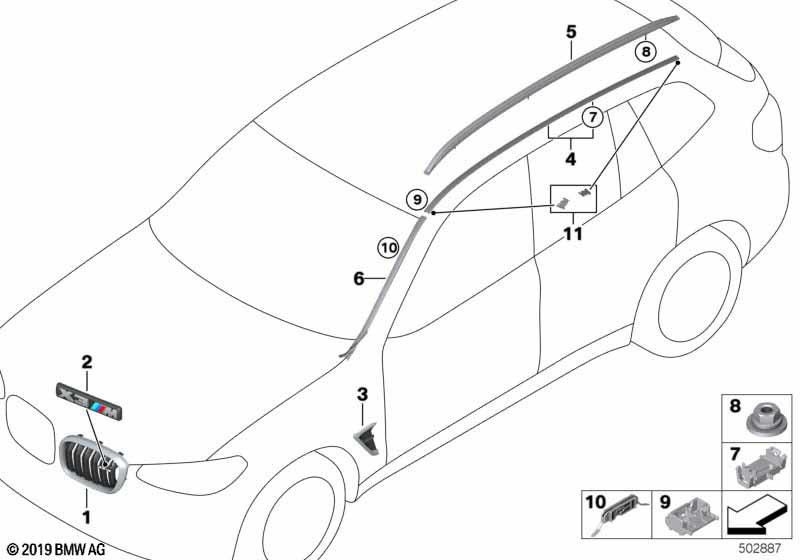 BMW純正ブレンド空気保護側の壁右X4M（51138094226）| 51138094226