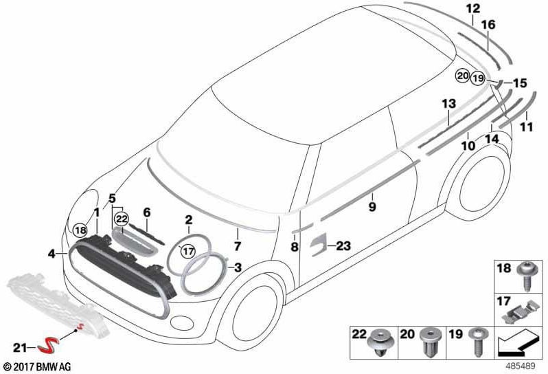 BMW本物のZiergitterフロントフラップJCW GP（51139481307）| 51139481307