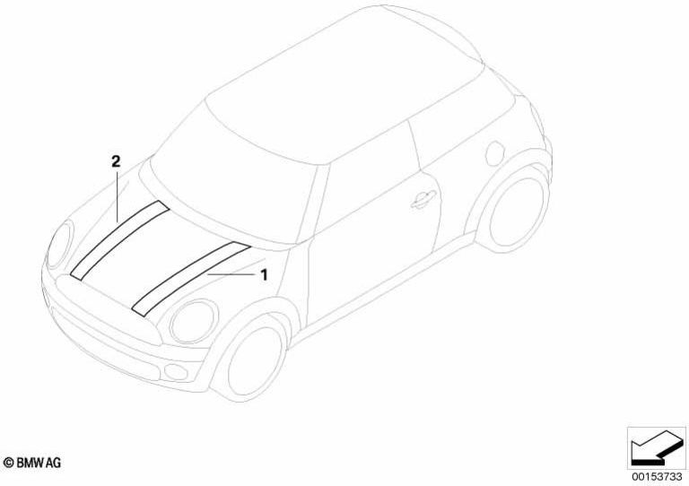 BMW本物の装飾的なストリップは銀（51147281523）| 51147281523