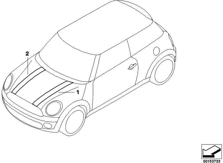 右のToffy Mini（51147281526）のBMW純正装飾ストリップ| 51147281526