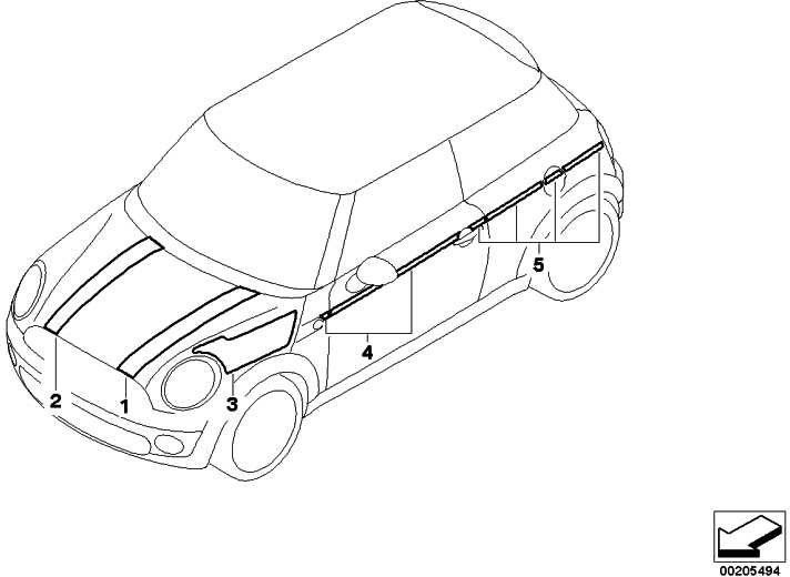 右のクールなシャンパンミニ（51147352968）のBMW本物の装飾ストリップ| 51147352968
