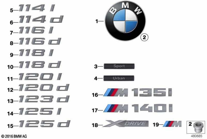 サイドアーバンラインのBMW本物のレタリング（51147418529）| 51147418529