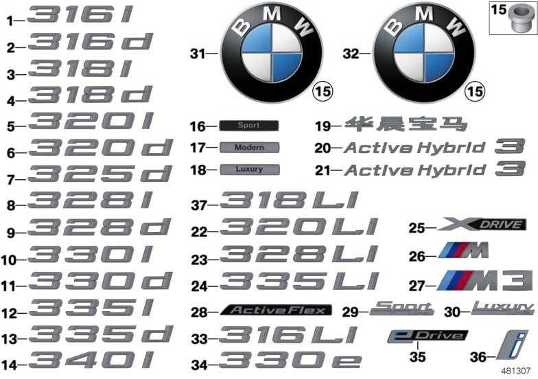 BMW純正レタリング340i（51147423790）| 51147423790