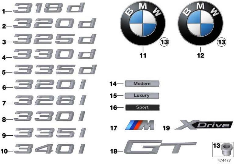 BMW純正レタリング340i（51147423946）| 51147423946