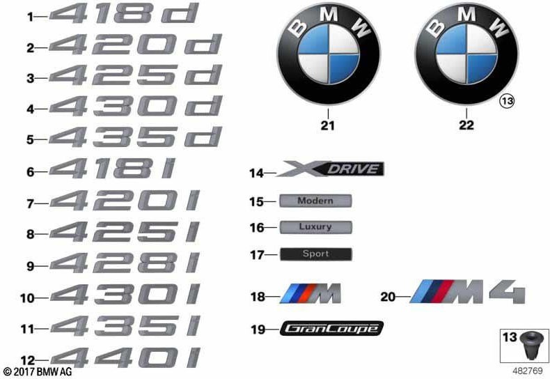 BMW純正レタリング430i（51147423948）| 51147423948