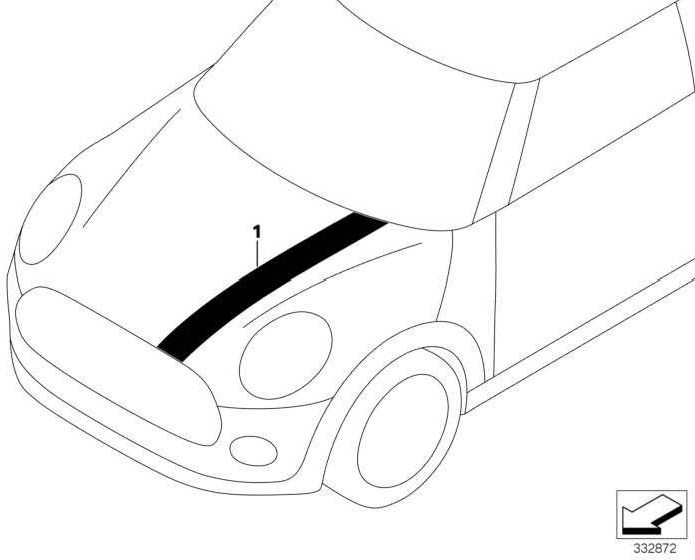 前面のBMW純正装飾的なストリップは、左のミニセブンミニ（51147434175）| 51147434175