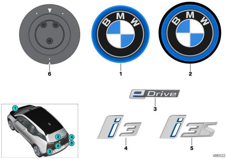 BMW純正レタリング-I3S-（51147487884）| 51147487884