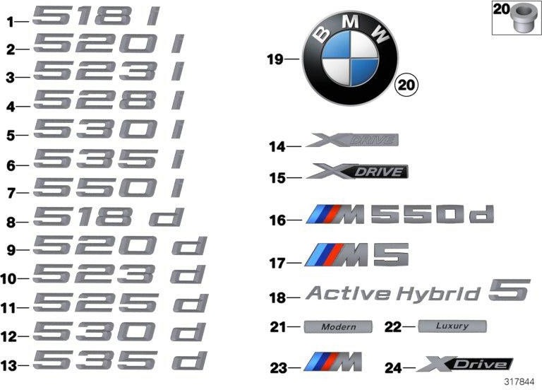 BMW本物のレタリング-M5-（51148063203）| 51148063203