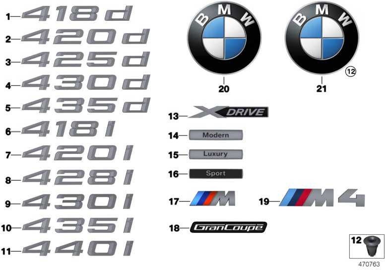 BMW本物のエンブレム-M4-4シリーズ（51148068579）| 51148068579
