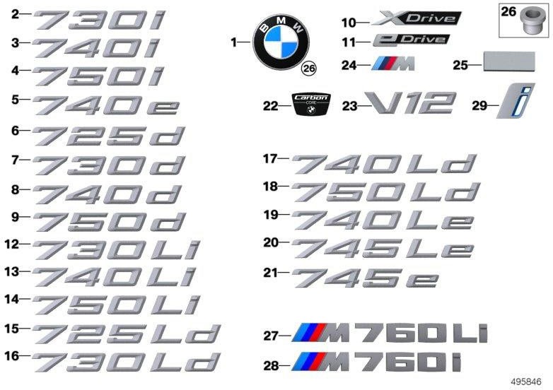 BMW純正レタリングM760 L C-Gray（51148072622）| 51148072622