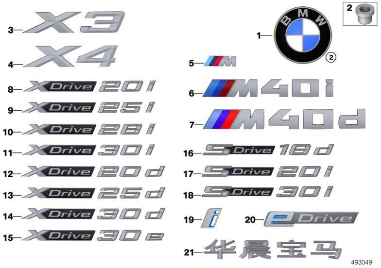 BMW本物のレタリングM40d（51148072701）| 51148072701