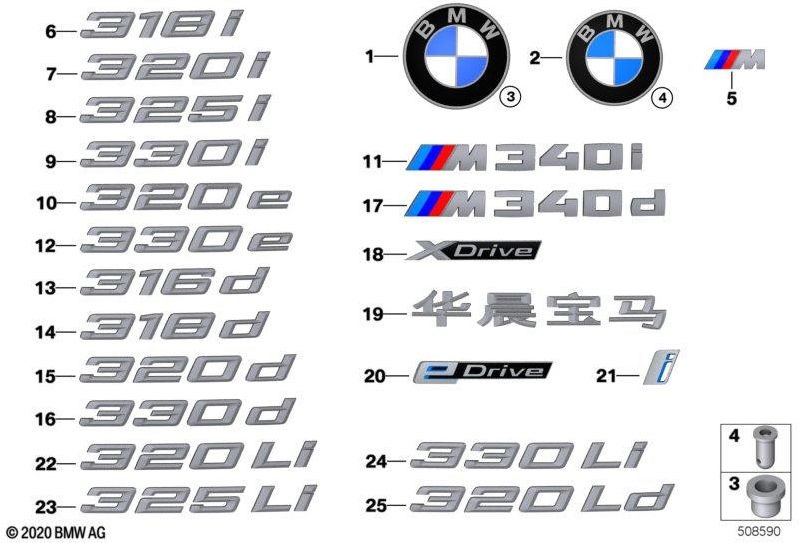 BMW本物のレタリングM340D（51148075630）| 51148075630
