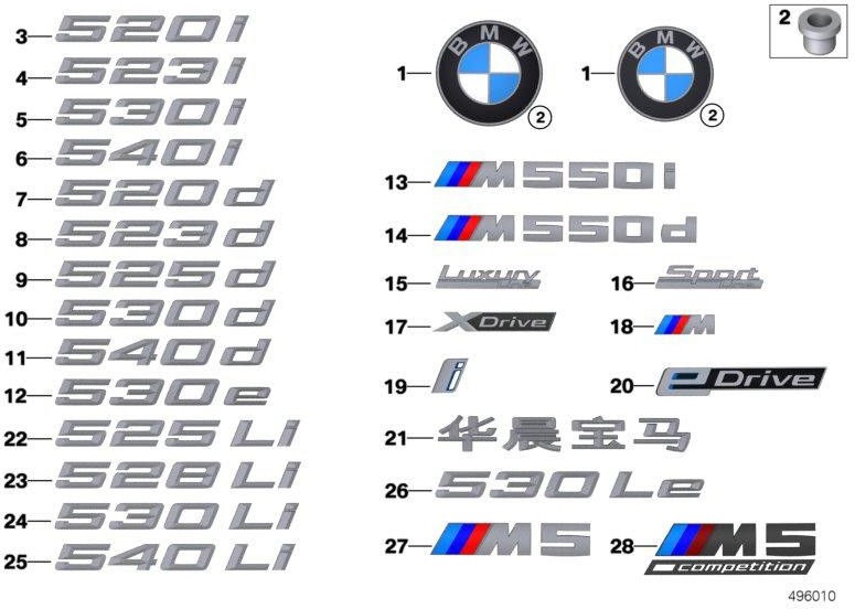 BMW本物のレタリングM5コンペティション（51148078714）| 51148078714