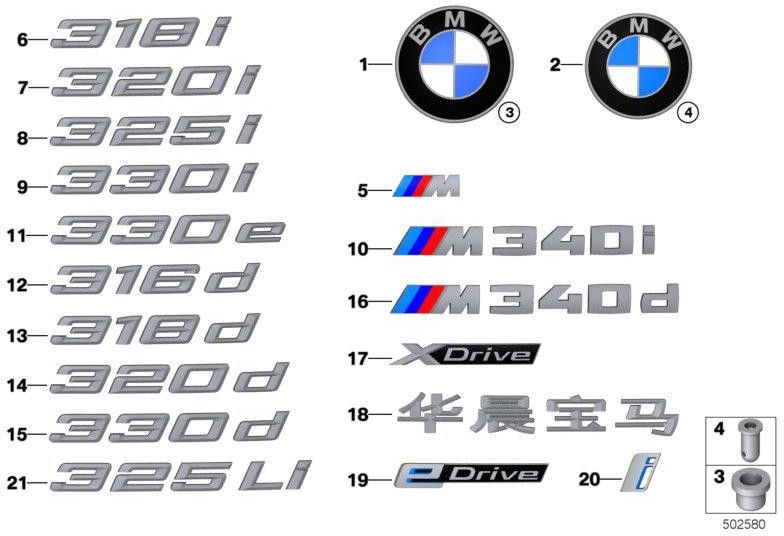 BMW本物のレタリングM340i（51148079594）| 51148079594