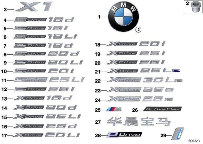 BMW純正レタリングSドライブ18I（51148496005）| 51148496005